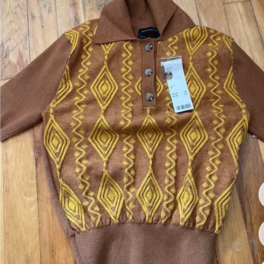 Urban Outfitters Bryce Jacquard polo top